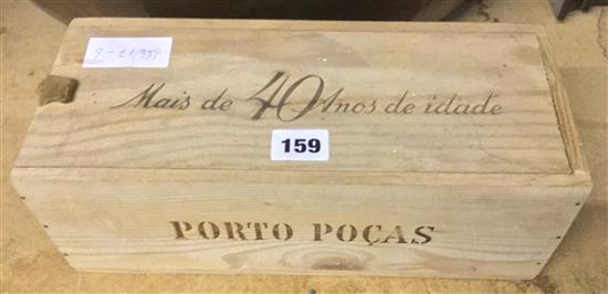 One bottle of Pocas Junior 40 year old tawny port, bottled 1984, in wooden box